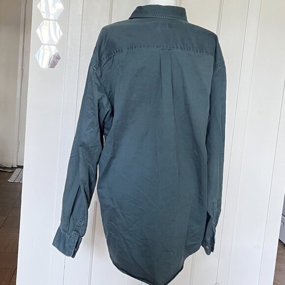 Men's Banana Republic Dark Green XL 100% Cotton Button Up Collared Slim Fit - Picture 6 of 7